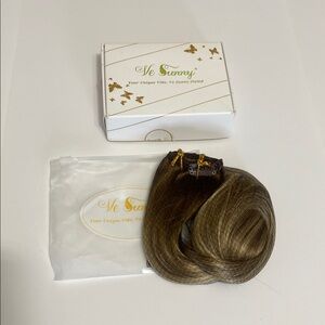 Ve Sunny Clip in Extensions Balayage Ombre Human Hair 20 Inch 7pcs 120g #3/8/22